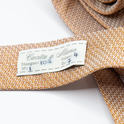 Burnt Orange Mens Italian Pure Silk Geometric Neck Ties