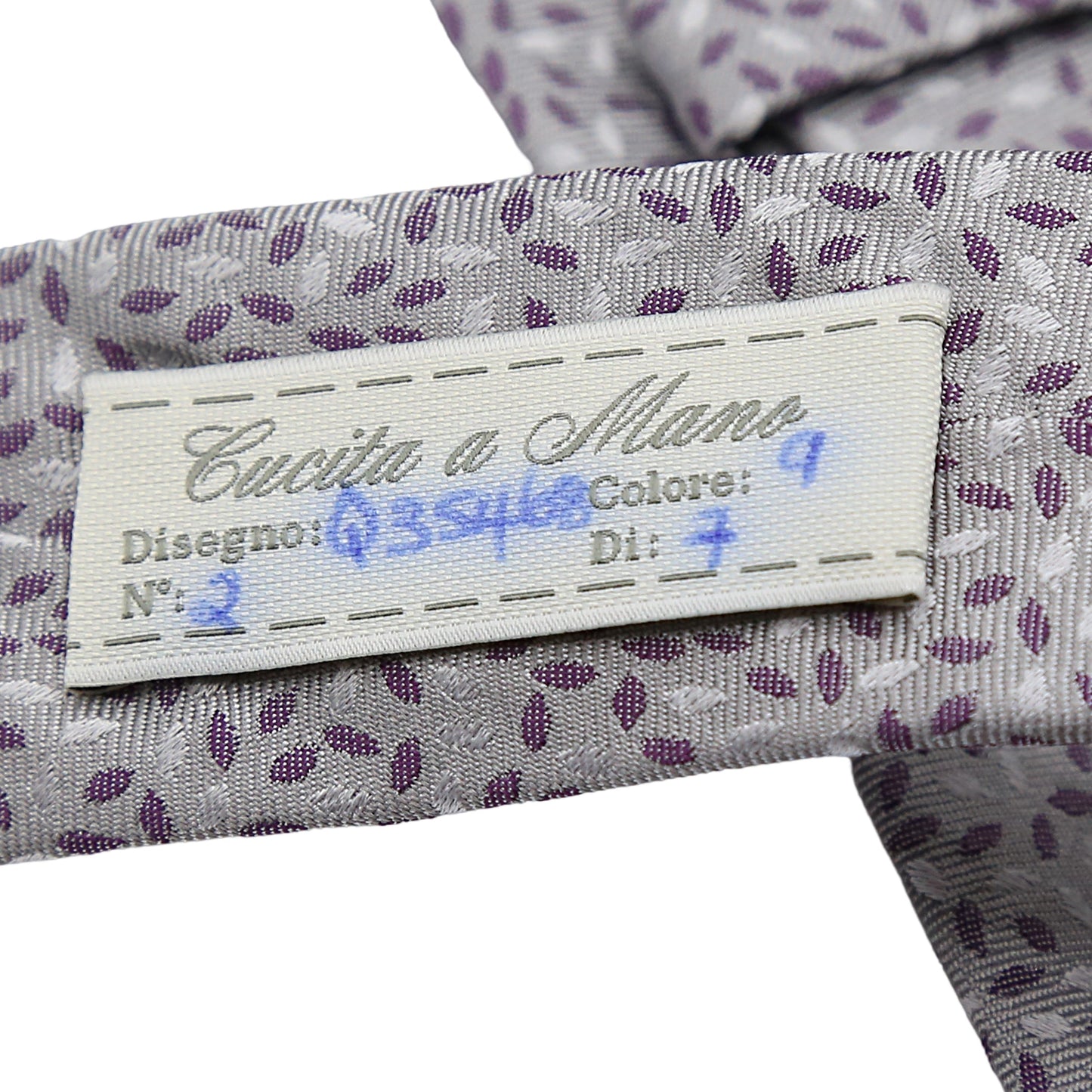 Silver Mens Italian Pure Silk Floral Weave Neck Ties