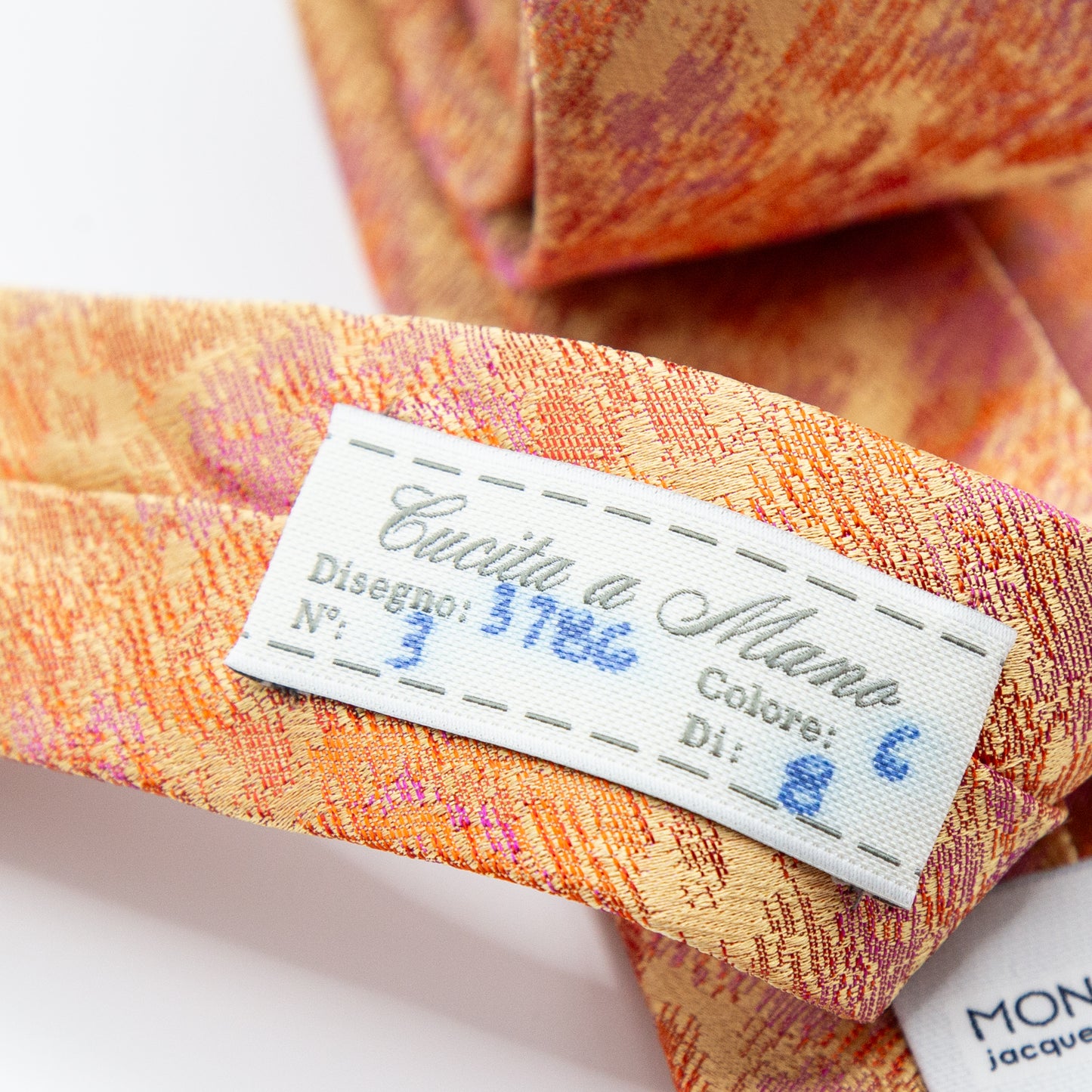 Orange/Gold Mens Italian Floral Silk Neck Tie