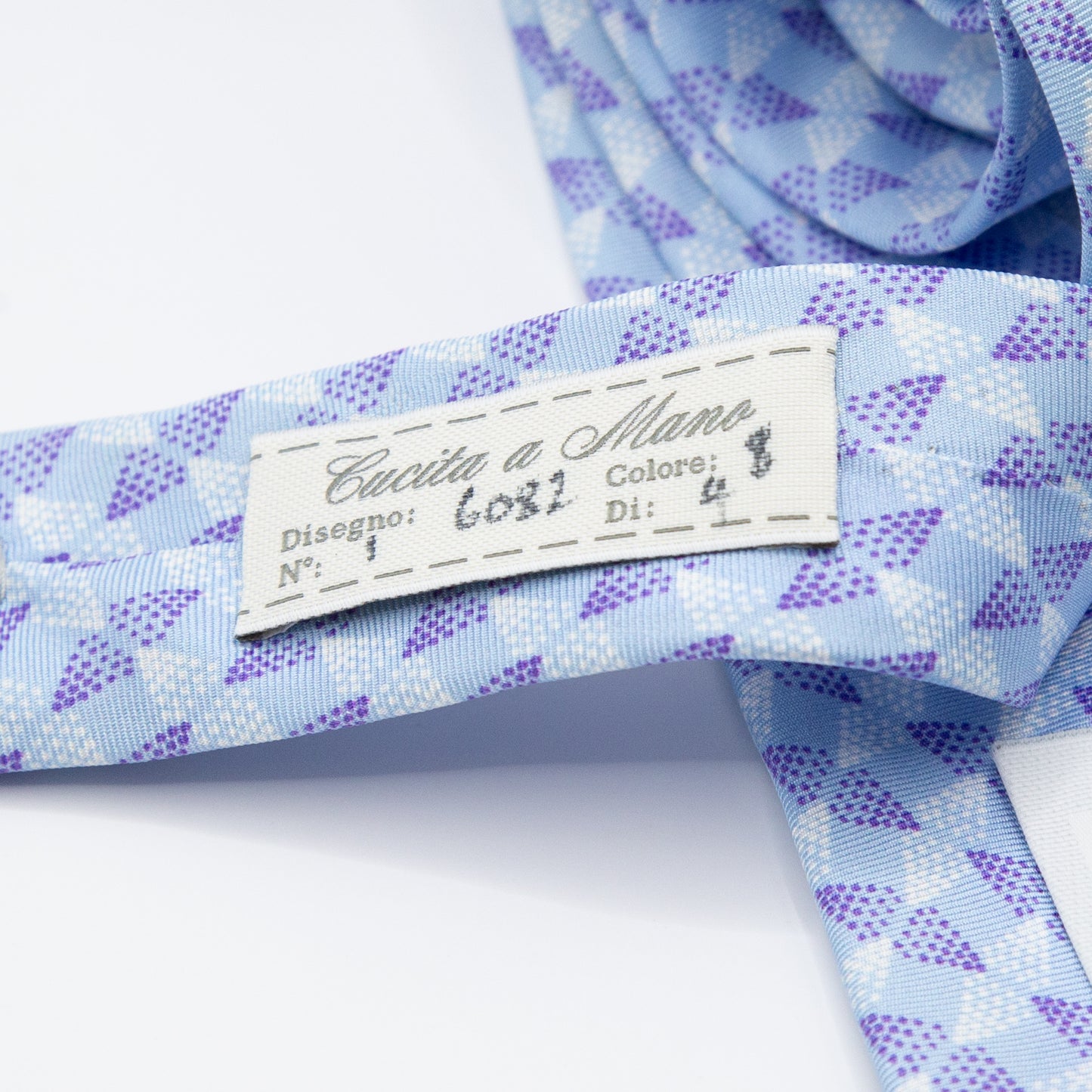 Sky/Purple Mens Italian Geometric Silk Neck Tie