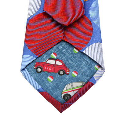 Sky Mens Italian Pure Silk Satin Coloured Circles Neck Ties
