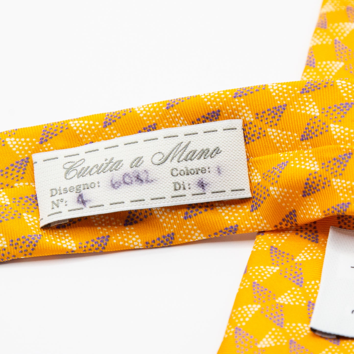 Orange/Purple Mens Italian Geometric Silk Neck Tie