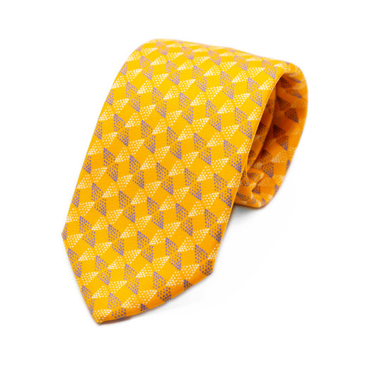 Orange/Purple Mens Italian Geometric Silk Neck Tie
