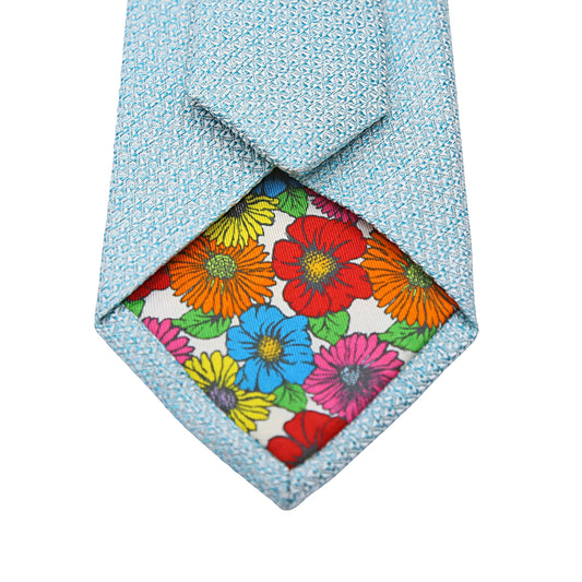 Aqua Mens Italian Pure Silk Geometric Neck Ties
