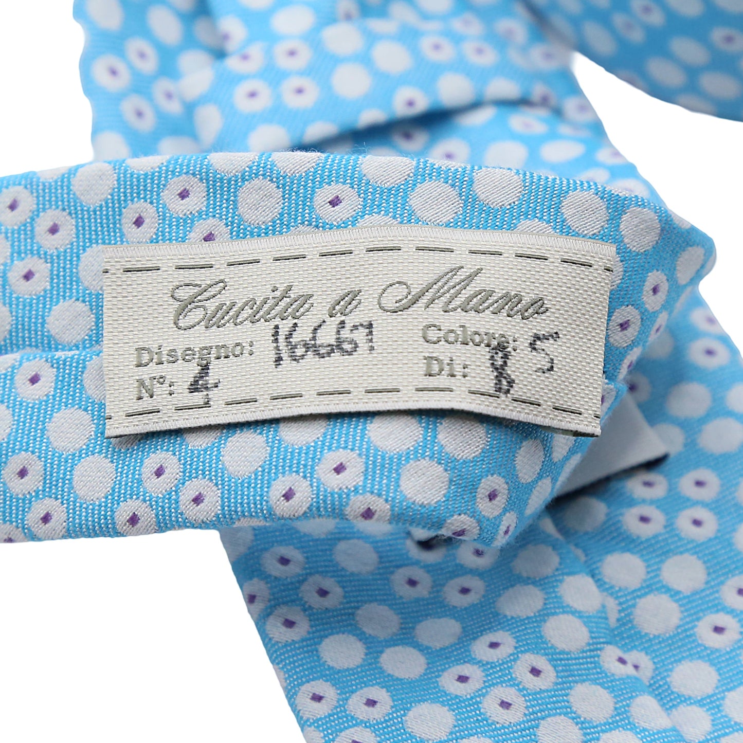 Turquoise Mens Italian Pure Silk Spotted Twill Neck Ties