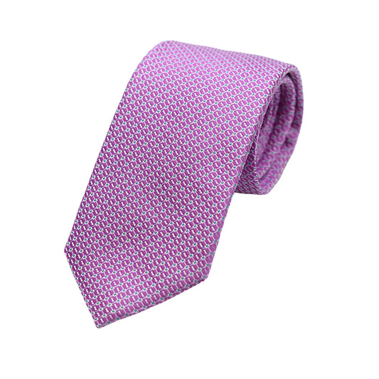 Hot Pink Mens Italian Pure Silk Textured Neck Tie