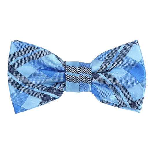 Blue/Sky/Navy Luxury Check Weave Pre Tied Bow Tie