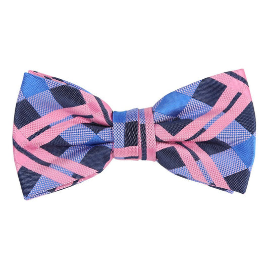 Purple/Navy/Pink Luxury Check Weave Pre Tied Bow Tie