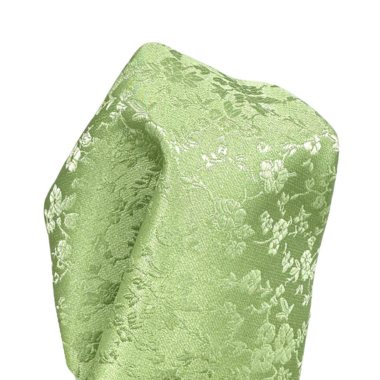Sage Green Luxury Weave Floral Pocket Square