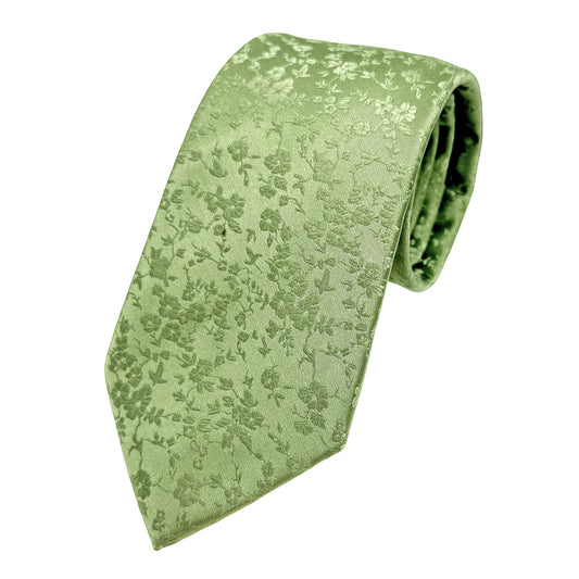 Sage Green Floral Weave Neck Tie