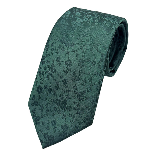 Dark Green Floral Weave Neck Tie