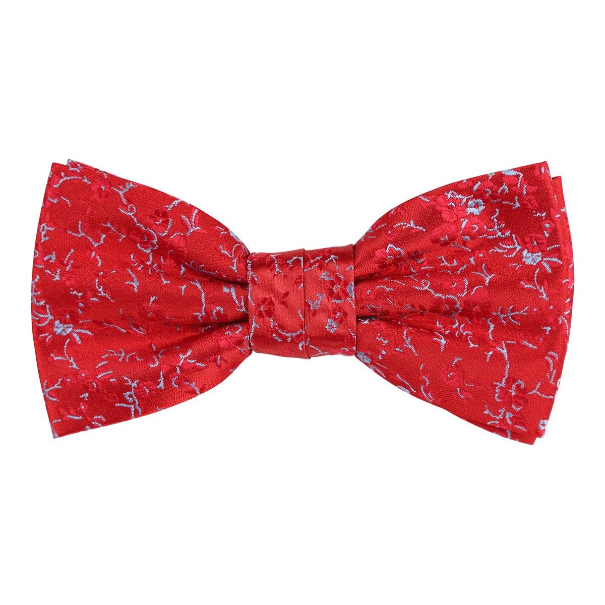 Red/Sky Luxury Floral Weave Bow Tie