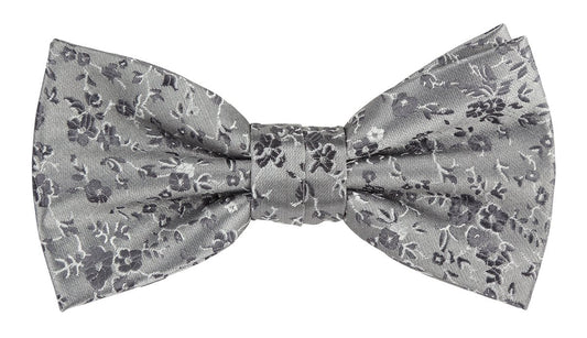 Charcoal Luxury Floral Weave Bow Tie