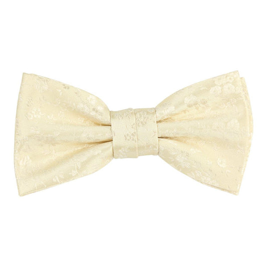 Ivory Luxury Floral Weave Bow Tie