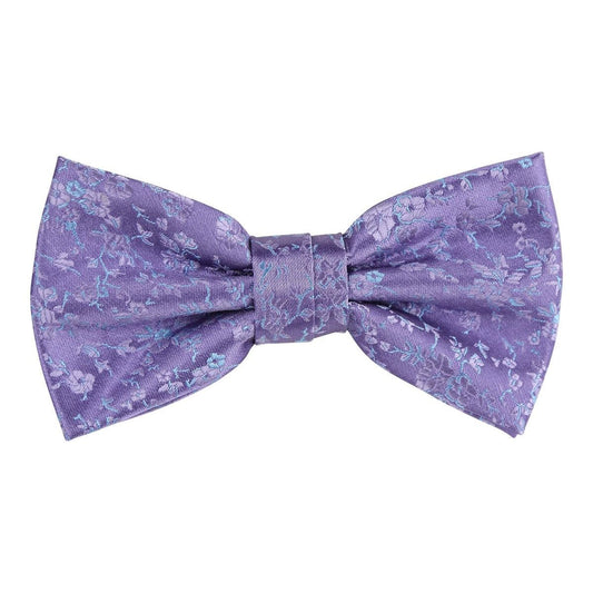 Purple/Sky Blue Luxury Floral Weave Bow Tie