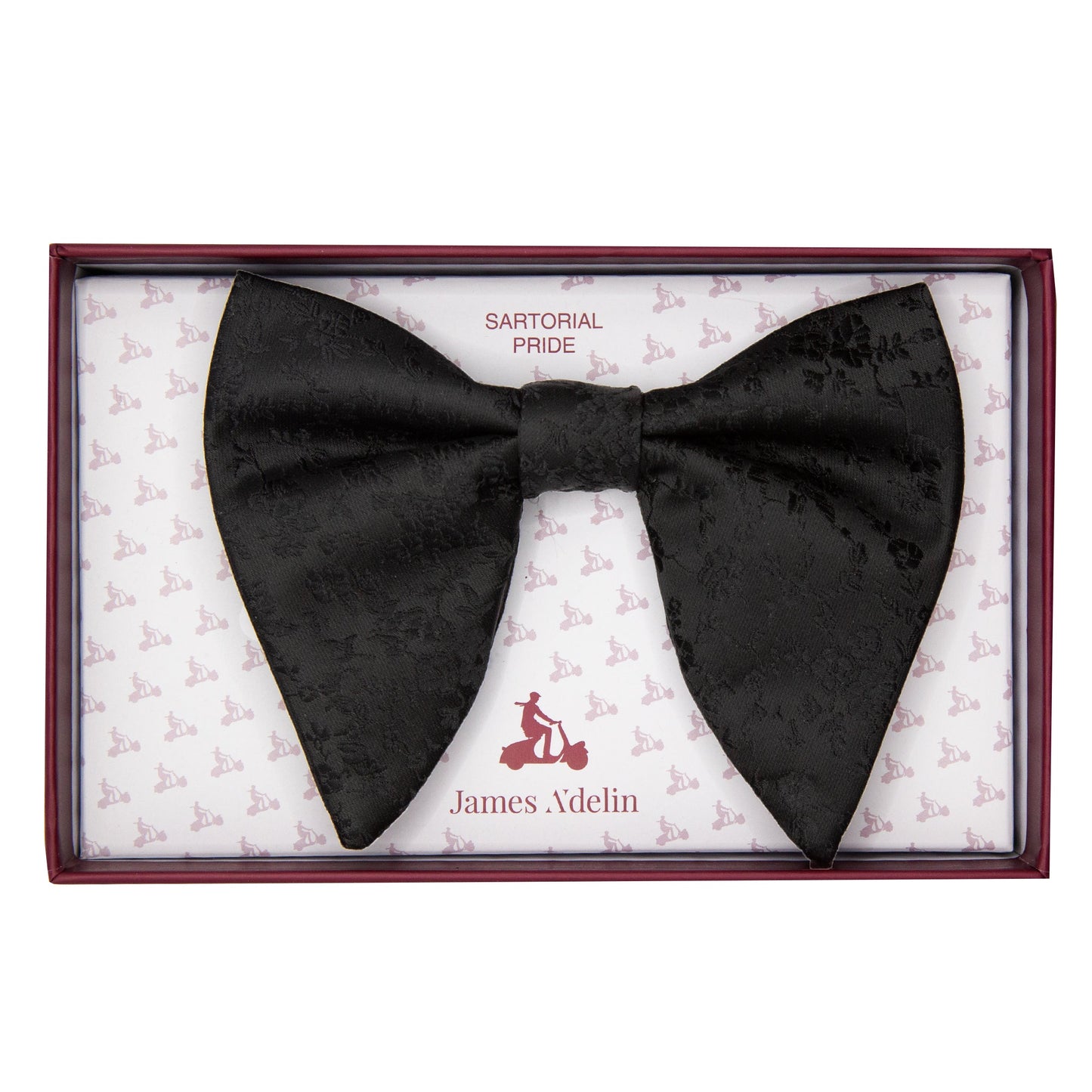 Black Luxury Floral Weave Butterfly (Tom Ford Style) Bow Tie