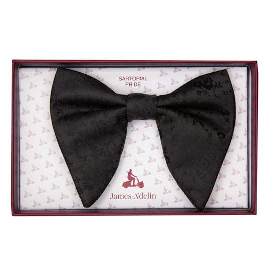 Black Luxury Floral Weave Butterfly (Tom Ford Style) Bow Tie