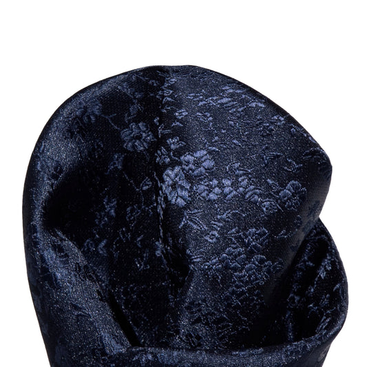 Navy Luxury Weave Floral Pocket Square