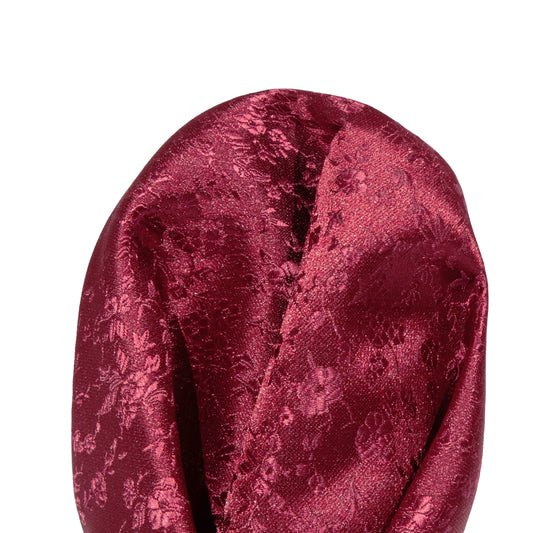 Burgundy Luxury Weave Floral Pocket Square