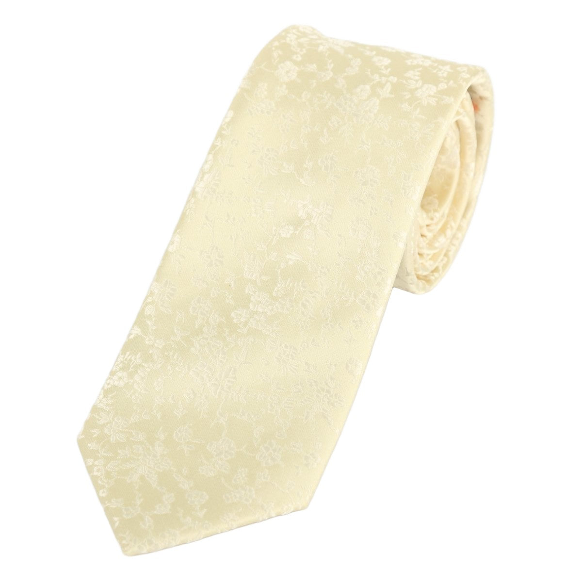 Ivory Luxury Floral Weave Neck Tie