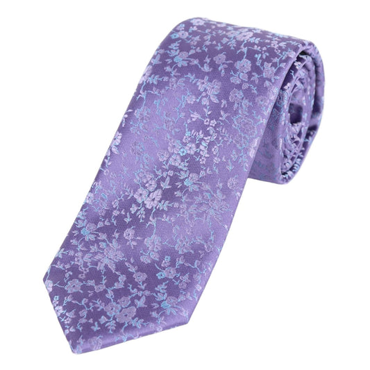 Purple/Blue Luxury Floral Weave Neck Tie
