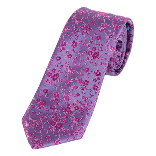Purple/Magenta Luxury Floral Weave Neck Tie