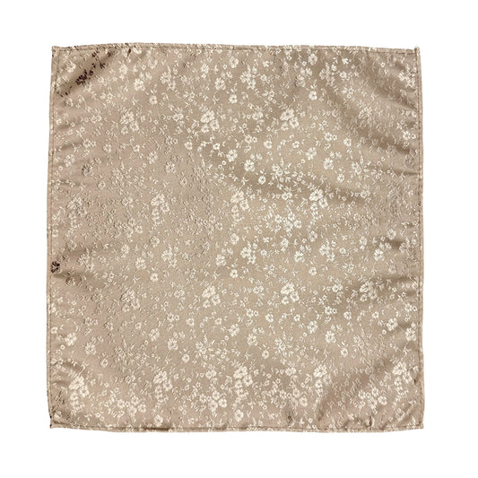 Taupe Luxury Weave Floral Pocket Square