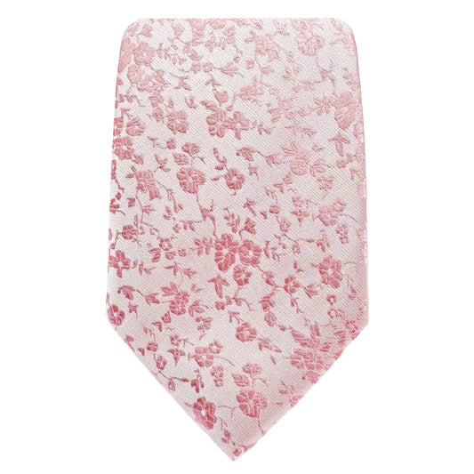 Soft Pink Luxury Floral Weave Neck Tie