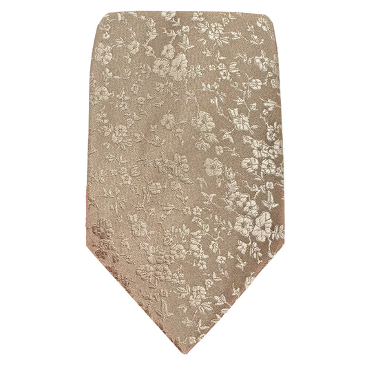 Taupe Floral Weave Neck Tie