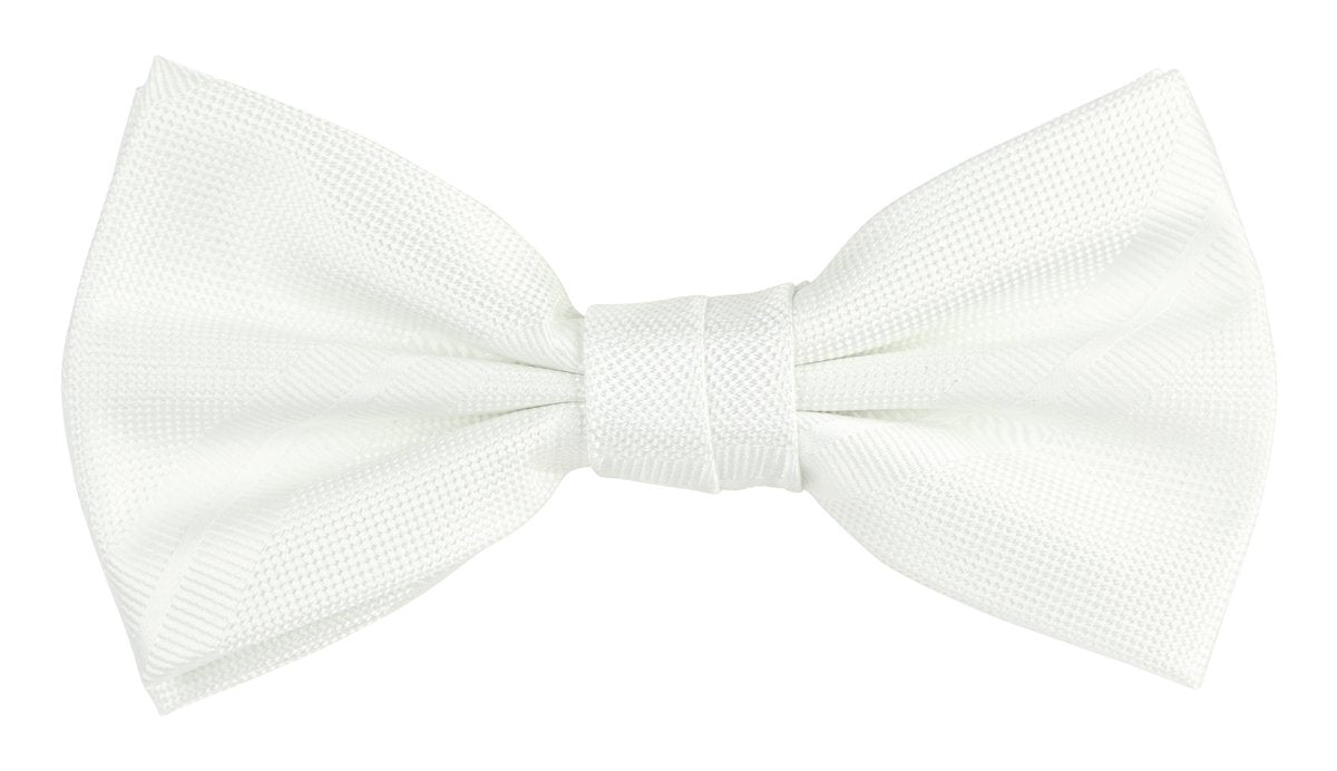 White Luxury Regimental Striped Weave Bow Tie