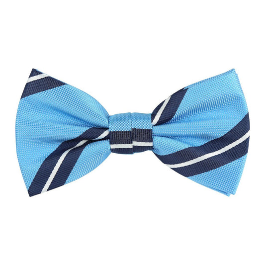 Blue/Navy/White Luxury Regimental Striped Weave Bow Tie