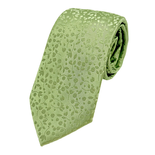 Sage Luxury Mini Floral Weave Neck Tie