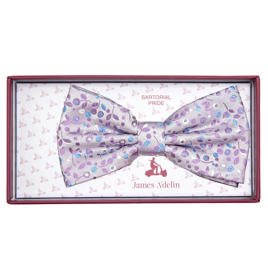 Lilac Luxury Mini Floral Weave Bow Tie