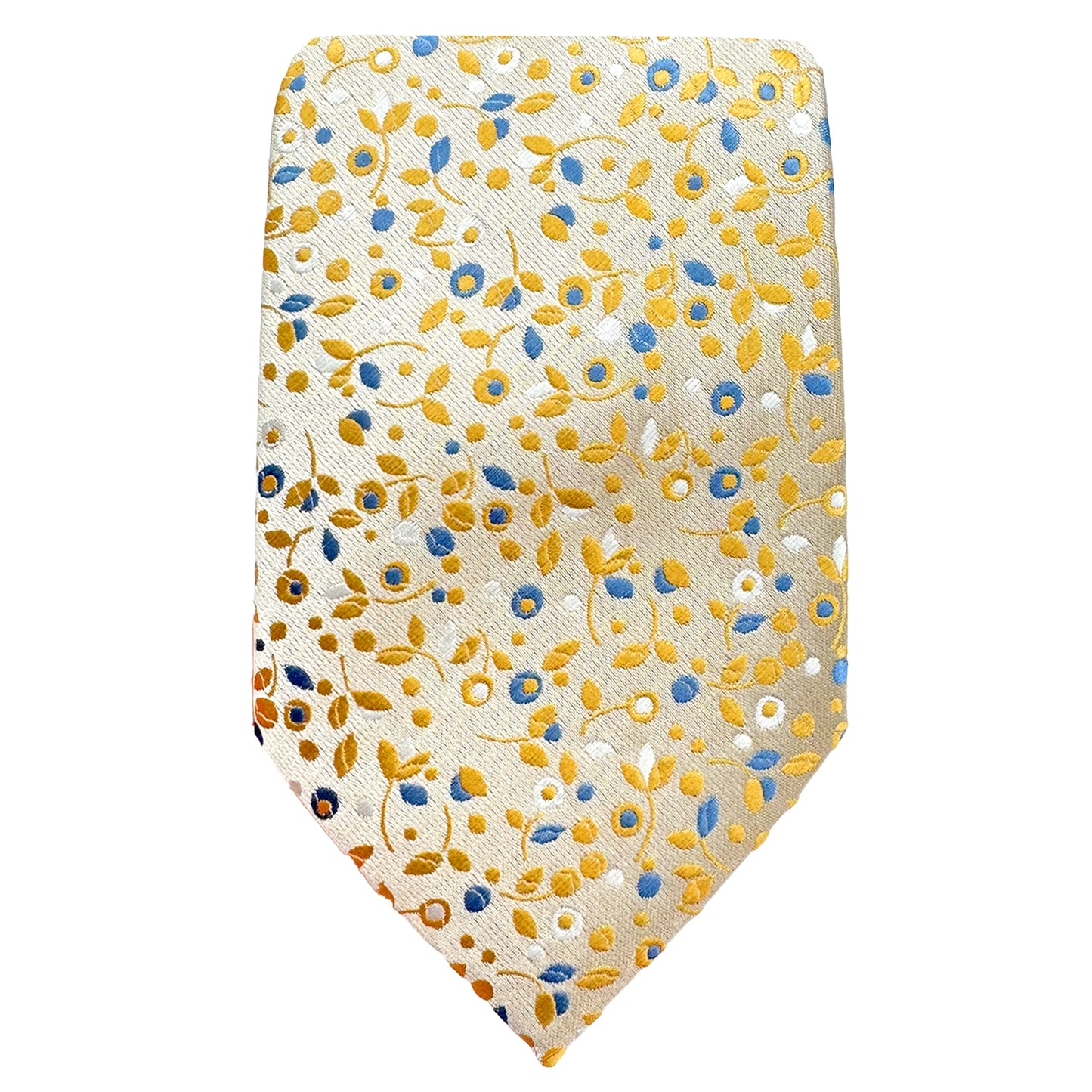 Soft Yellow Luxury Mini Floral Weave Neck Tie