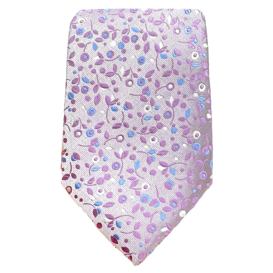 Lilac Luxury Mini Floral Weave Neck Tie