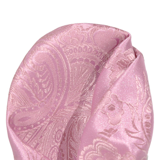 Pink/Soft Pink Luxury Paisley Weave Pocket Square