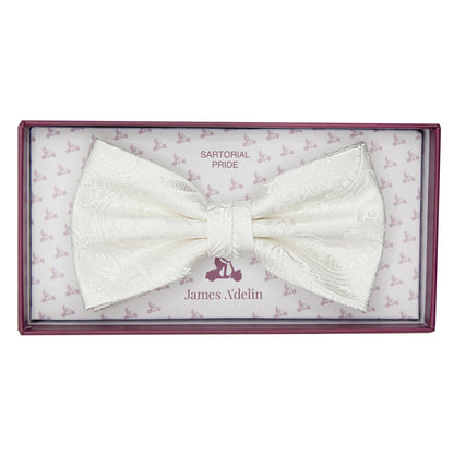 Off White Luxury Paisley Weave Bow Tie