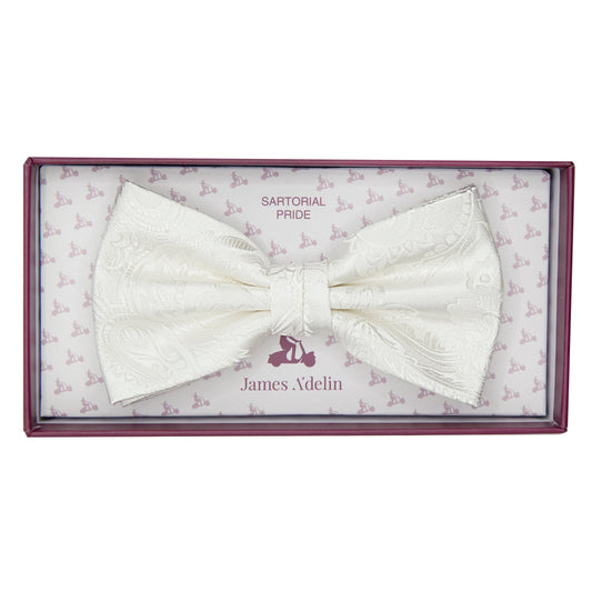 Off White Luxury Paisley Weave Bow Tie
