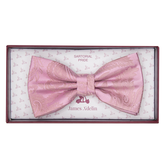 Pink/Soft PInk Paisley Weave Bow Tie