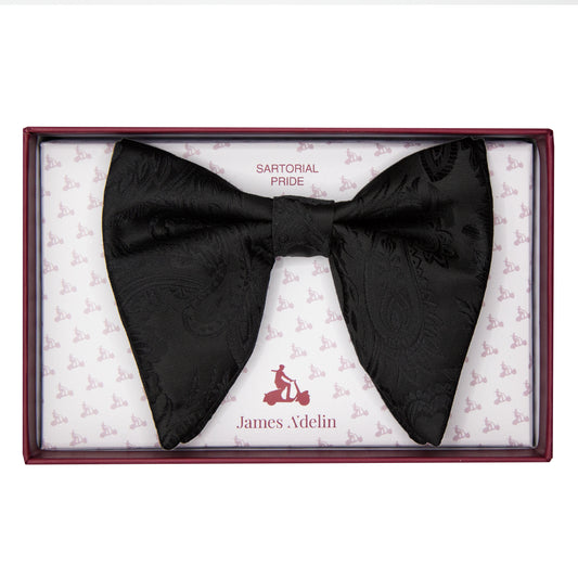 Black Luxury Paisley Weave Butterfly (Tom Ford Style) Bow Tie