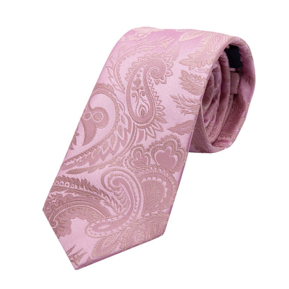 Pink/Soft Pink Luxury Paisley Weave Neck Tie