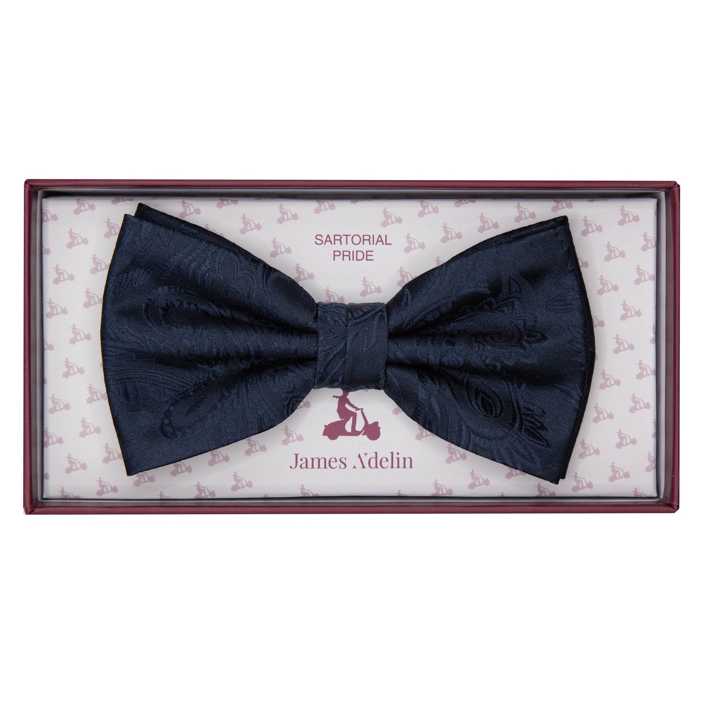 Navy Luxury Paisley Weave Bow Tie