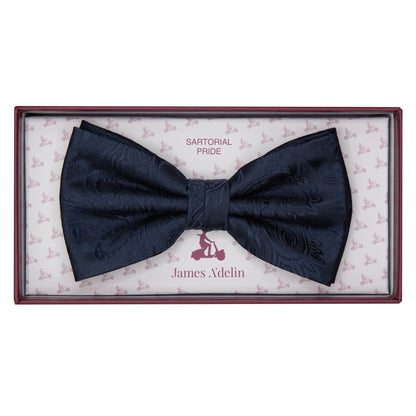 Navy Luxury Paisley Weave Bow Tie