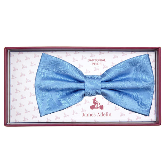 Blue Luxury Paisley Weave Bow Tie