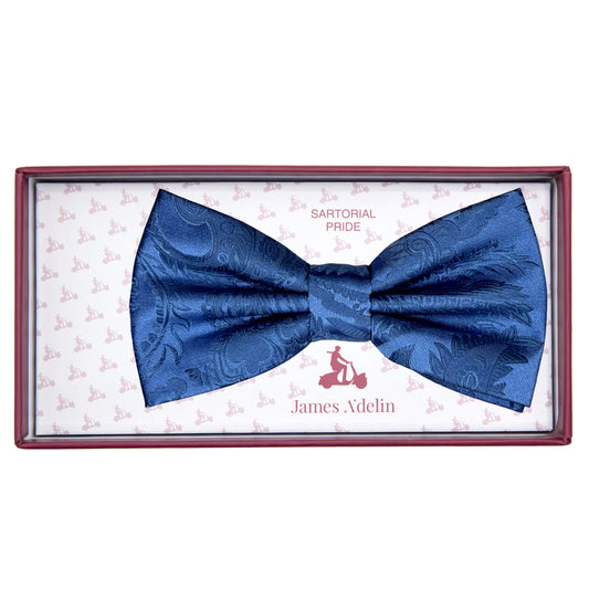 Cobalt Blue Luxury Paisley Weave Bow Tie