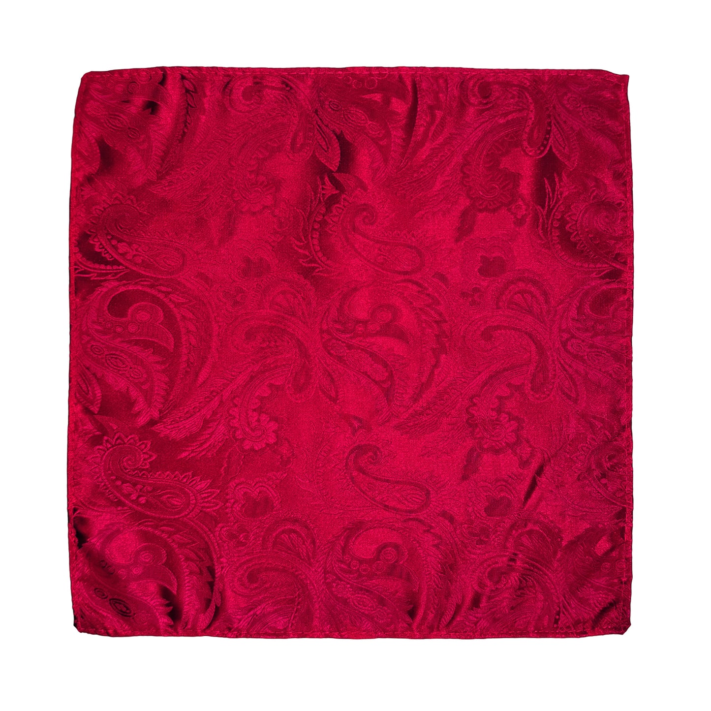 Red Luxury Paisley Weave Pocket Square