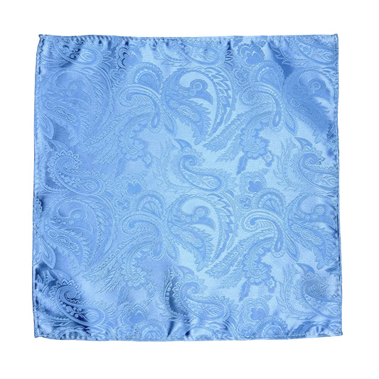 Blue Luxury Paisley Weave Pocket Square
