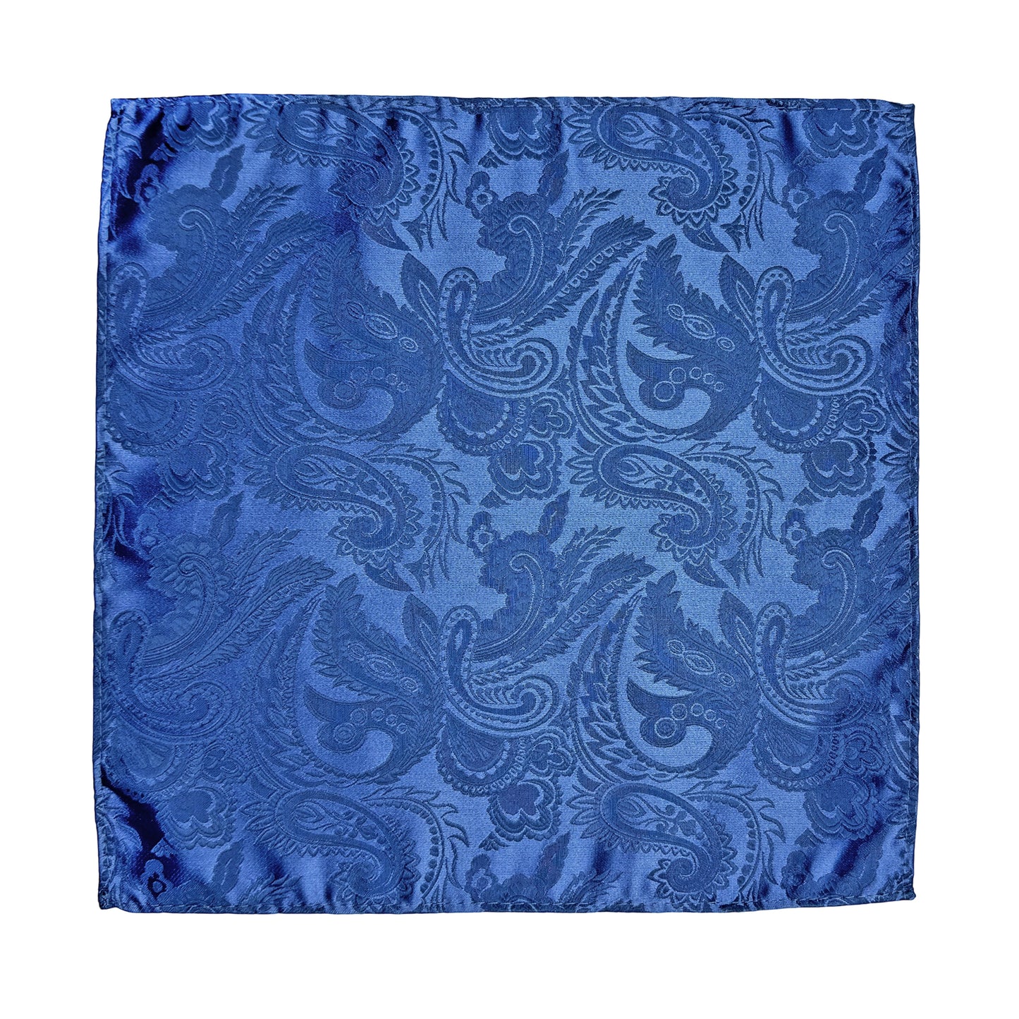 Cobalt Blue Luxury Paisley Weave Pocket Square