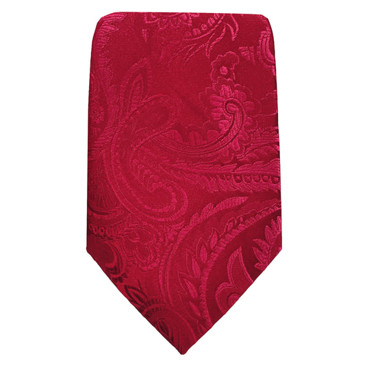Red Luxury Paisley Weave Neck Tie