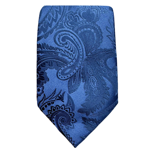 Cobalt Blue Luxury Paisley Weave Neck Tie
